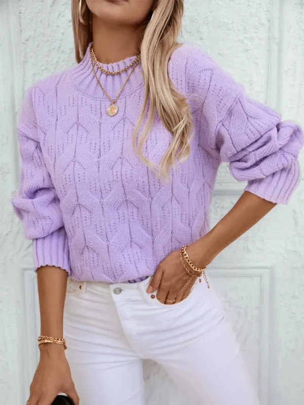 Lavender cable knit sweater