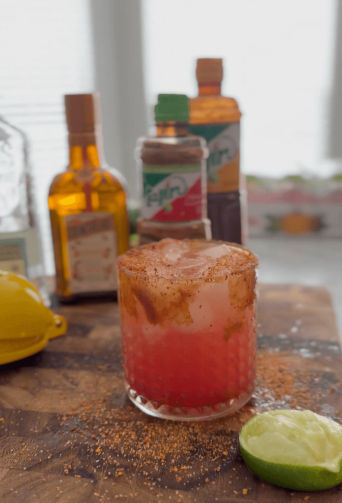 Stirred san pellegrino blood orange margarita