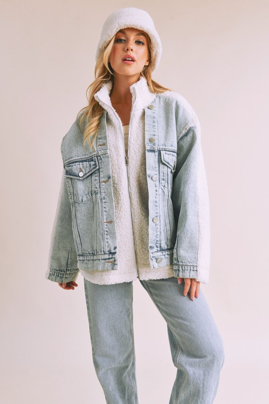 Denim And Sherpa Jacket